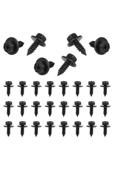 PGQIQGNM 30 PCS Car Fender Bumper Screw Kit, 0.9" x 0.23" Hexagon Head Self-T...