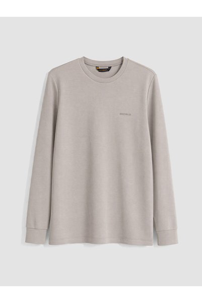 LC Waikiki Vizyon New Season Beige Crew Neck Men's Sweatshirt