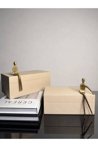 GIZA LUXURY DESIGN OTURAN ADAM 2Lİ DERİ KUTU