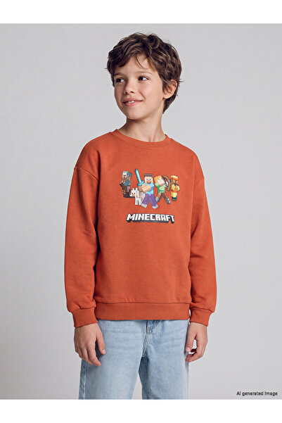 LC Waikiki Özmarka New Season Brown Boys' Thick Sweatshirt