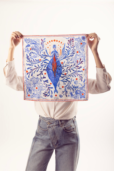Goddess of Genesis %100 İpek Twill Fular | 45 cm