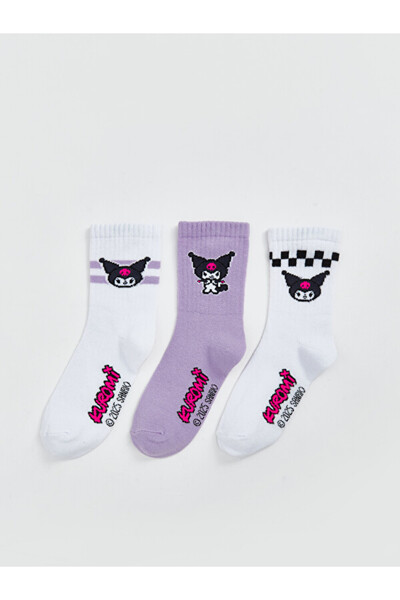 LC Waikiki I Kuromi Embroidered Girls' Socks 3-Piece Set from Freezen Store
