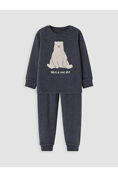 LC Waikiki Rmz Gi̇yi̇m Farkiyla Embroidered Boys' Pajama Set