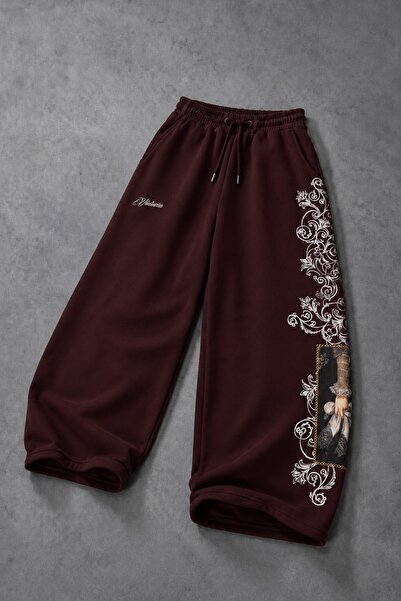 Slatra Erkek Bordo Victories Patch Nakışlı Baggy Eşofman