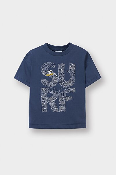 DeFacto Regular Fit Slogan Printed Short Sleeve T-Shirt Baby Boy E1022A525Sm