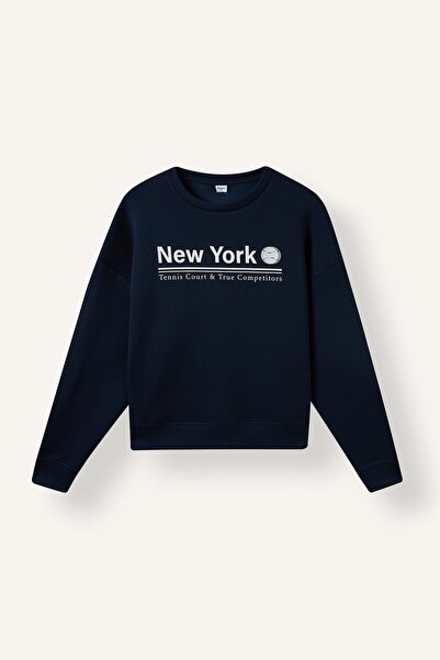 DeFacto Oversize Crew Neck New York Printed Modal Sweatshirt H4698Ax26Au