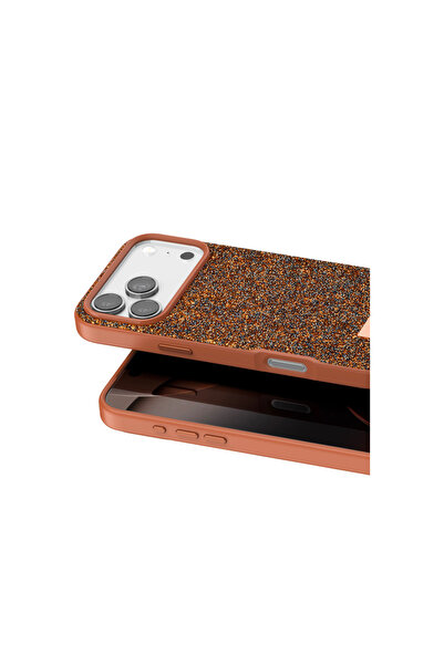 Rivor Apple iPhone 17 Pro Max & iPhone 18 Pro Max Uyumlu Kılıf Kamera Çıkıntı Taşlı Boncuk İşlemeli Simli Renkli Premium Sert Kapak