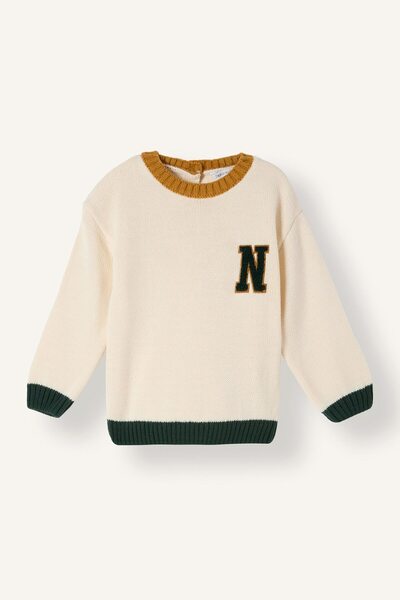 DeFacto Oversize Letter Embroidered Knitwear Sweater for Baby Boy I1868A526Wn