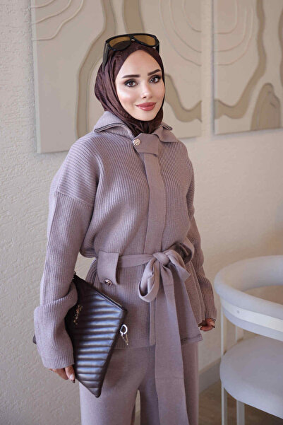 İmajButik Vizon Corsman Premium Hırka Pantolonlu Triko Takım