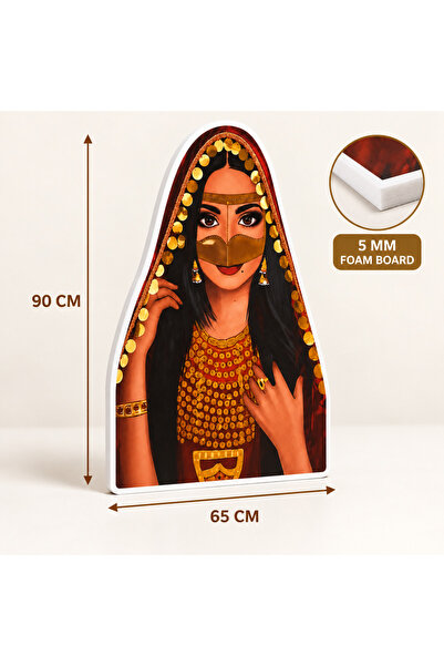 Generic Traditional Red and Gold Veiled Bride Foam Board Standee, 90 x 65 cm,...