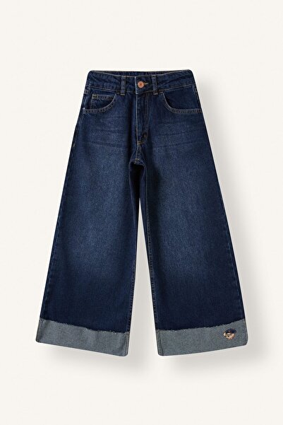 DeFacto 90's Wide Leg Folded Cuff Jean Trousers for Girls I3363A826Wn