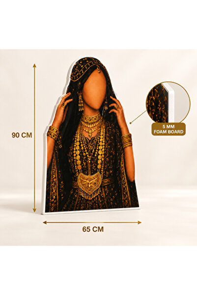 Generic Traditional Black and Gold Bride Foam Board Standee, 90 x 65 cm, 5 mm