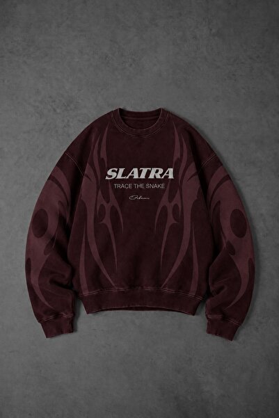 Slatra Men's Burgundy Slatang Oversize Sweatshirt