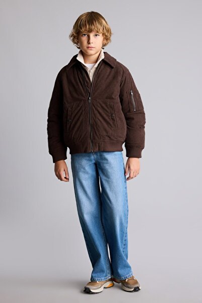 DeFacto Polo Collar Zippered Bomber Taffeta Coat for Boys H0427A826Au