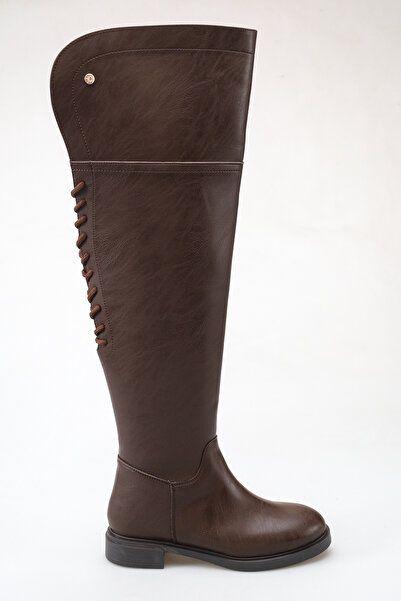 SEEM Carina Laptop Foldable Lace-Up Wide Toe Women's Brown Boots