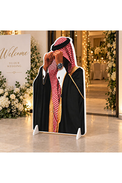 Generic Saudi Groom Wedding Foam Board Standee with Support Feet, 90 x 65 cm,...