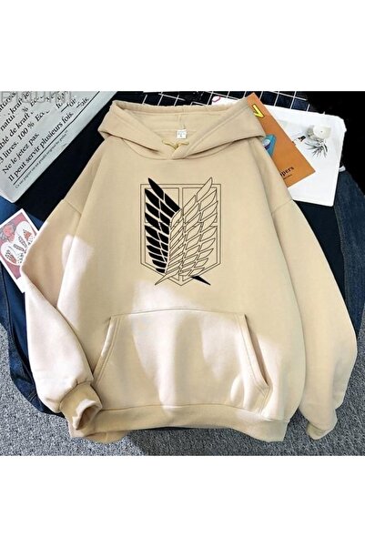 Vordevia Attack on Titan Printed Cotton 3 Thread Threaded Oversize Sweatshirt
