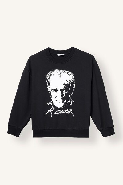 DeFacto Ataturk Printed Crew Neck Sweatshirt for Boys I6566A826Wn