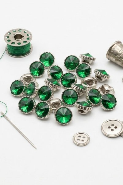hobi dünyası evim 5 Adet Lüx Taşlı Bluz Düğme Kristal Detaylı 12 mm Kıyafet D...