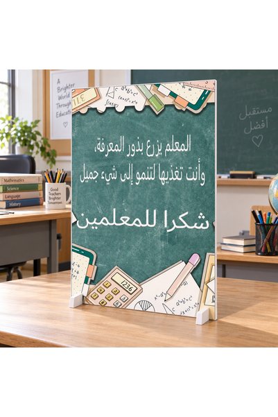 Generic لوحة تكريم المعلم باللغة العربية من الفوم المستطيلة الشكل، مقاس 100 ×...