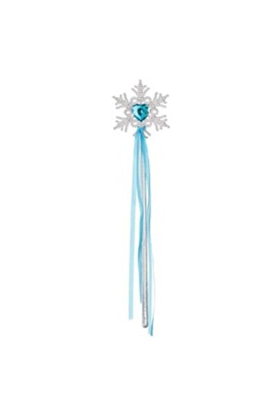 Belora Bagheta Fulg de Zapada Argintie Piatra Bleu Inima &amp; Panglica 34cm