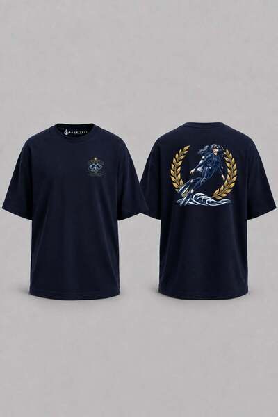 Bahriyeli Collection Υπερμεγέθες μπλουζάκι Unisex με στάμπα One Star Diver στ...