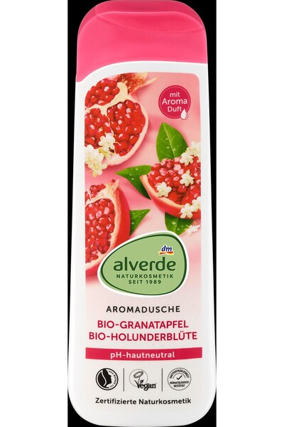 OEM alverde NATURKOSMETIK Aromatic gel de duș – rodie și floare de soc, 250 ml