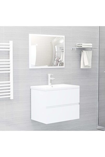 Concept Set mobilier de baie, 2 piese, alb, PAL