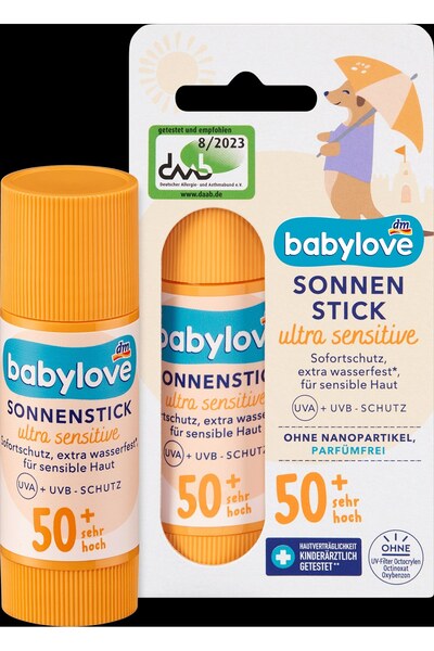 Babylove Stick protecție solară Sensitive SPF50, 20 g - Cremă