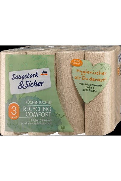 OEM Saugstark&Sicher Prosoape de bucătărie reciclate 3 straturi, 8 buc
