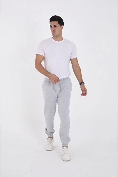 MYSSHOES Unisex Winter Three-Thread Elastic Sweatpants - Gray