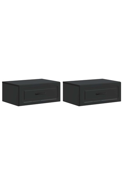 vidaxl Dulap de noapte suspendat 2 buc. Negru 49 x 34,5 x 20 cm