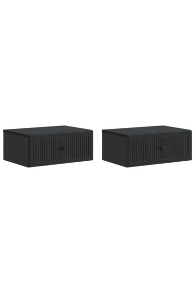 vidaxl Dulap de noapte 2 buc. Negru 49 x 34,5 x 20 cm Lemn prelucrat