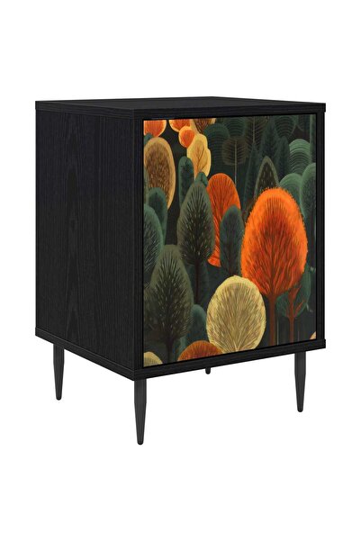 vidaxl Dulap de noapte ZAANDAM Stejar Negru 36 x 33 x 51 cm