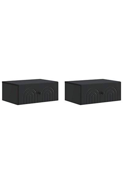 vidaxl Dulap de noapte suspendat 2 buc. Negru 49 x 34,5 x 20 cm