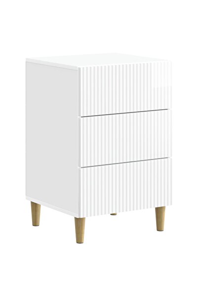 vidaxl Dulap de noapte Alb foarte lucios 43 x 41 x 66,5 cm