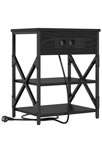 vidaxl Dulap de noapte Stejar Negru 41 x 31 x 51 cm Lemn prelucrat