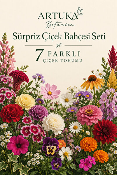 Artuka Botanica 7 Çeşit Sürpriz Çiçek Tohumu Seti 100+ Adet | Karışık Renkli ...