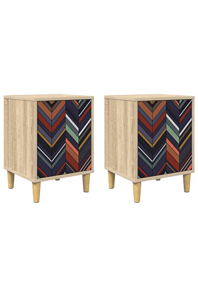 vidaxl Dulap de noapte OMMEN 2 buc. Stejar Sonoma 36 x 33 x 50 cm