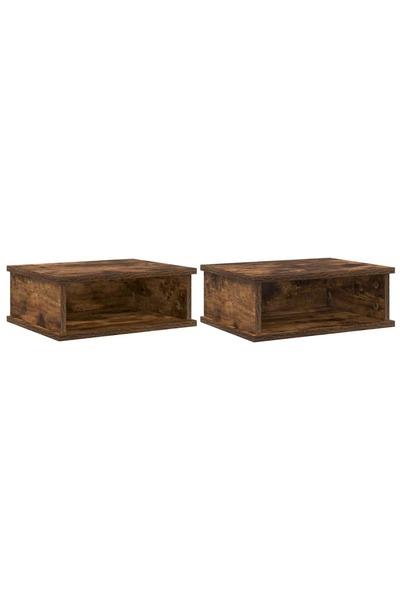 vidaxl Noptieră 2 buc. Stejar fumuriu 40 x 31 x 15 cm Lemn prelucrat