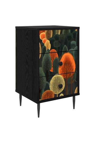 vidaxl Dulap de noapte ZAANDAM Stejar Negru 36 x 33 x 61 cm