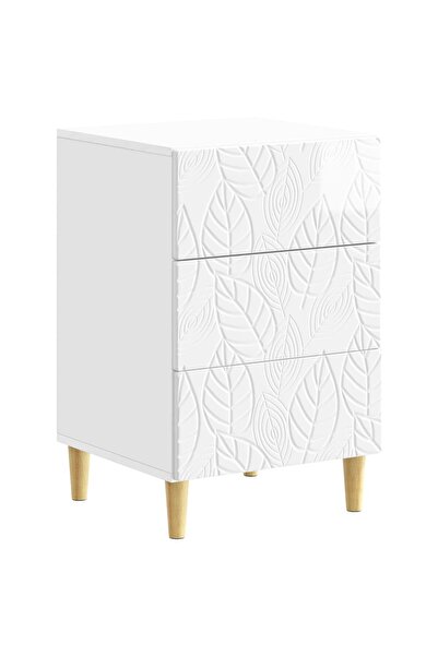 vidaxl Noptieră Alb foarte lucios 43 x 39,5 x 66,5 cm Lemn prelucrat