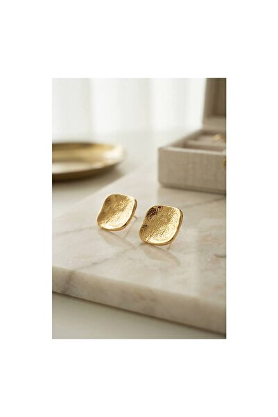 evimdeyokyok 316L Steel Gold Color Inverted Convex Model Earrings Tj-Bkp12016