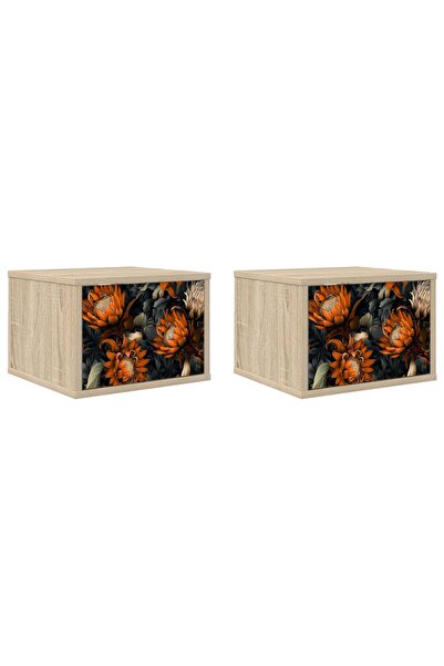 vidaxl Noptieră suspendată LOCHEM 2 buc. Stejar Sonoma 36 x 33 x 25 cm
