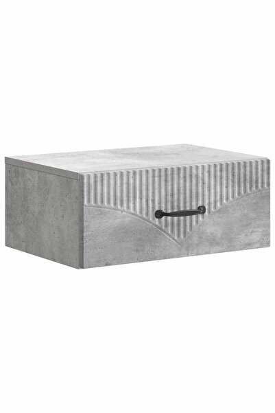 vidaxl Dulap de noapte suspendat cu sertar Gri Beton 49 x 34,5 x 20 cm