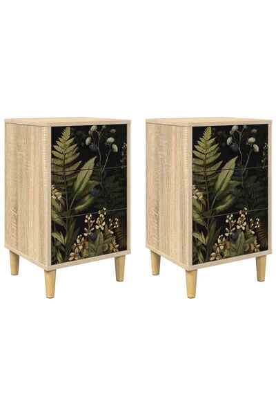 vidaxl Dulap de noapte RHENEN 2 buc. Stejar Sonoma 36 x 33 x 60 cm