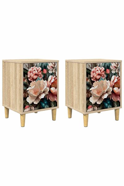 vidaxl Dulap de noapte BORNE 2 buc. Stejar Sonoma 36 x 33 x 50 cm