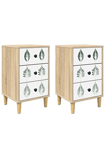 vidaxl Dulap de noapte HANAU 2 buc. Stejar Sonoma 36 x 33 x 60 cm