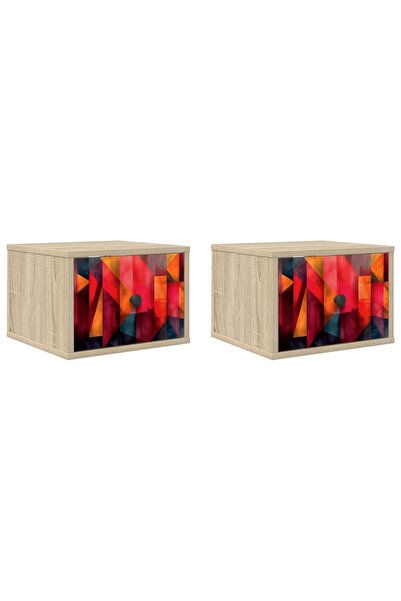 vidaxl Noptieră suspendată HEESCH 2 buc. Stejar Sonoma 36 x 33 x 25 cm