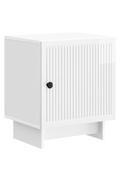 vidaxl Dulap de noapte Alb foarte lucios 43 x 34,5 x 50 cm